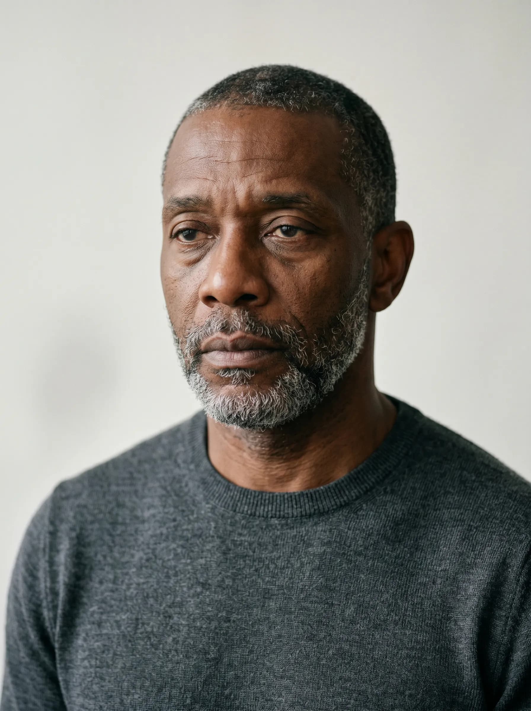 Editorial reconstruction of Yusuf at baseline with slightly drawn appearance and tired eyes